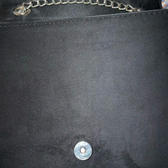 Small Black Crossbody Purse with Silver Chain from Garage - Picture 3 of 4